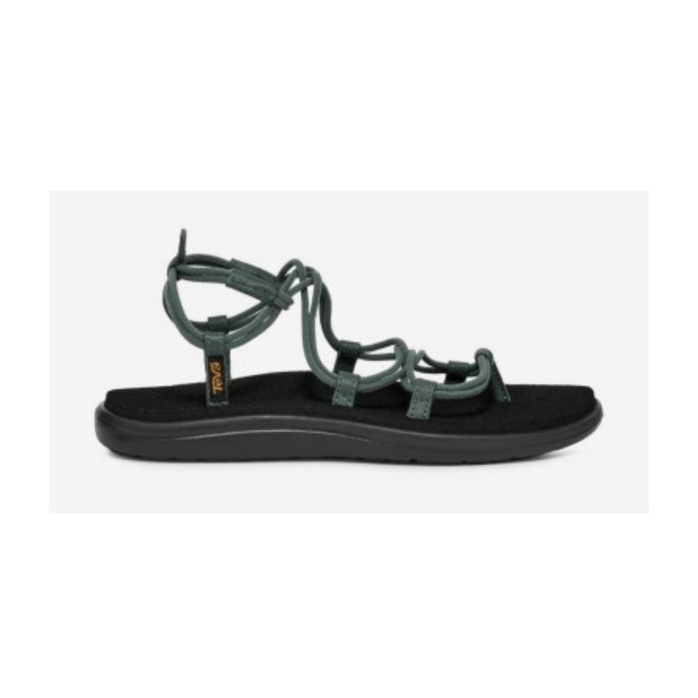 Teva Lace Up Sandals Black Green Womens Size 6 Lightweight Comfort